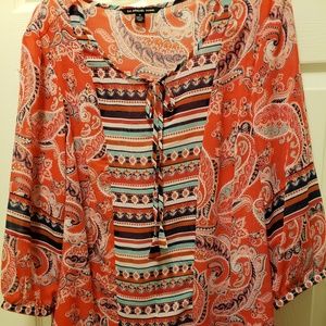 Zac & Rachel Multi-colored Sheer Blouse